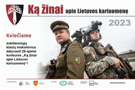 Moksleiviai kviečiami dalyvauti konkurse „Ką žinai apie Lietuvos kariuomenę“