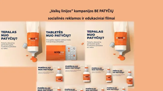 „Vaikų linijos“ kampanijos BE PATYČIŲ socialinės reklamos ir edukaciniai filmai