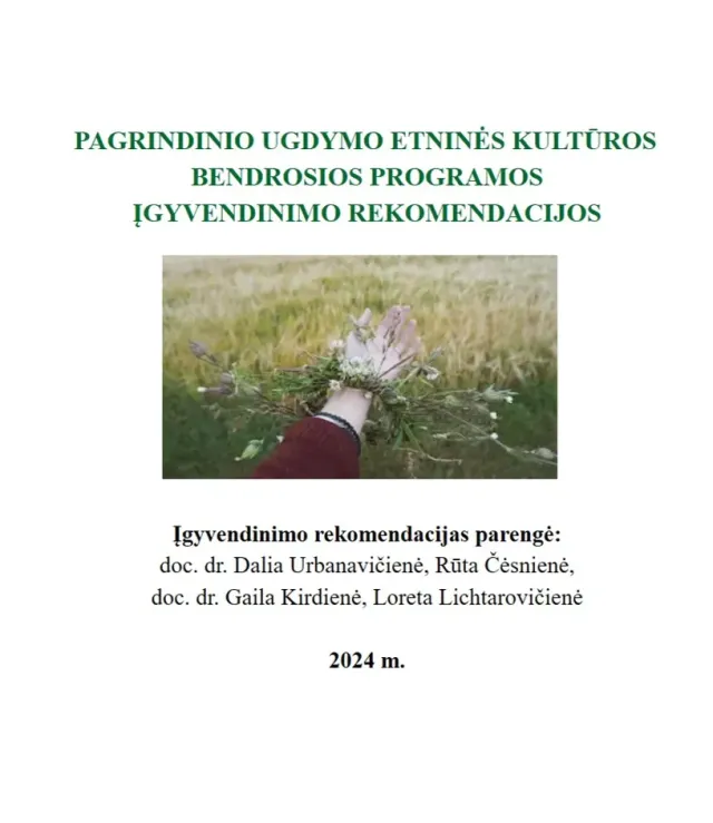 Pagrindinio ugdymo etninės kultūros bendrosios programos įgyvendinimo rekomendacijos