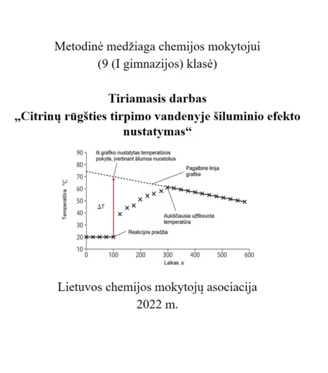 Tiriamasis darbas tema „Citrinų rūgšties tirpimo vandenyje šiluminio efekto nustatymas“ (9 (I gimnazijos) klasė)